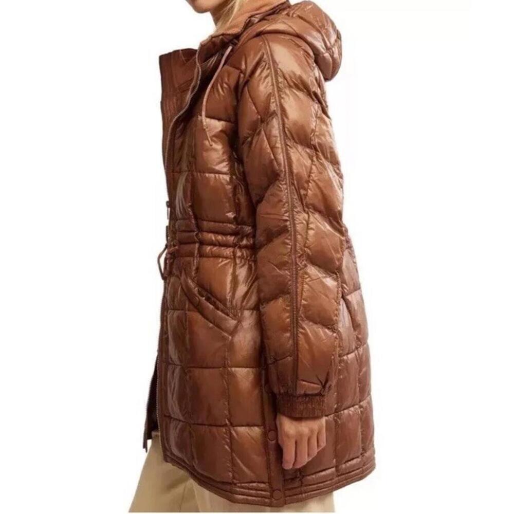 $248 Free People FP MOVEMENT Patricia Packable Poncho Puffer Jacket Brown M - Picture 3 of 7